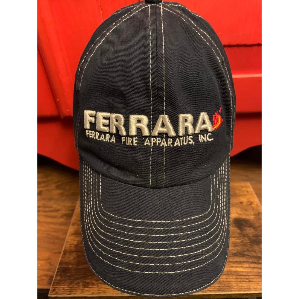 Ferrara Fire Apparatus, Inc. Navy Blue Baseball Hat Cap Great Pre Owned Shape